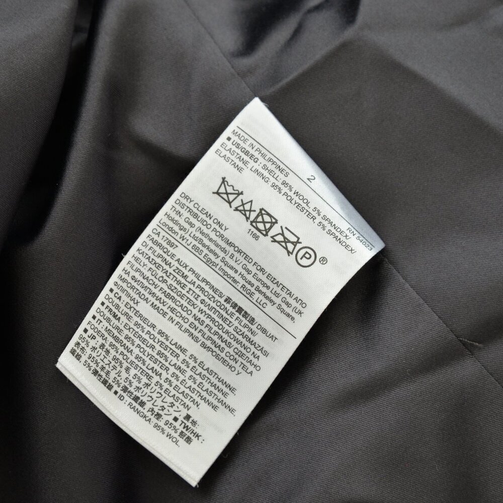 Banana Republic Grey Wool Tailored Single Button Long Blazer Sz 2 - Picture 8 of 8